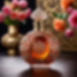 Intricate design of an oriental perfume bottle