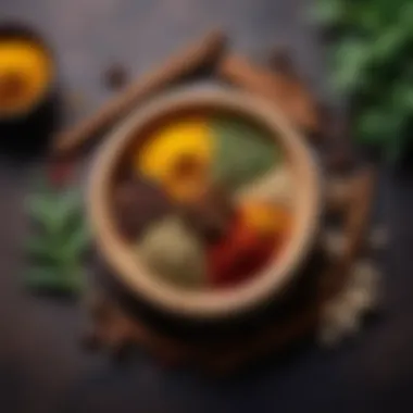 Lush spices and herbs used in oriental scents
