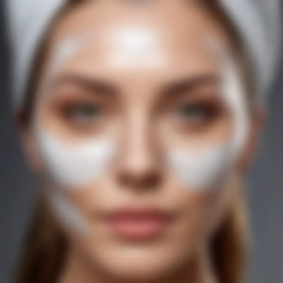 A serene face with a soothing mask, showcasing skincare techniques.