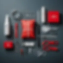 Emergency amputation tools laid out for quick access