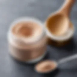 Enzymatic powder in a jar with a spoon