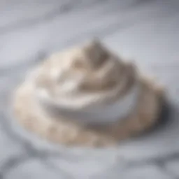 A close-up of enzyme powder on a marble surface demonstrating its fine texture.