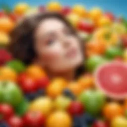 Vibrant fruits and vegetables rich in vitamins