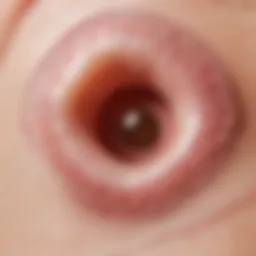 Visual representation of enlarged follicles and their appearance on the skin