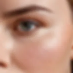 Close-up view of facial pores
