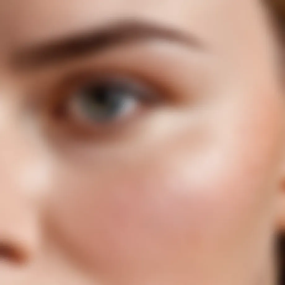 Close-up view of facial pores