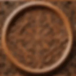 Fragment of an ancient Eastern wood carving showcasing intricate patterns