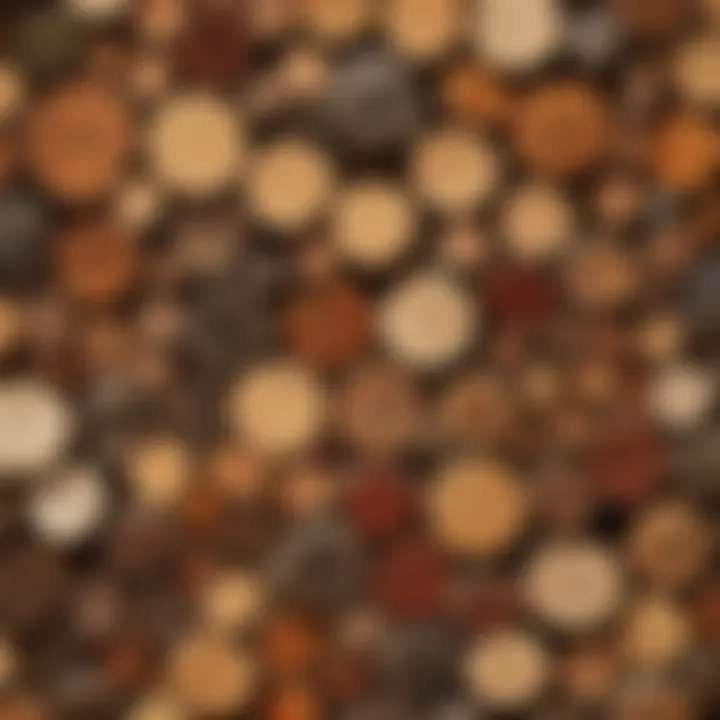 Various types of Eastern woods arranged artistically, highlighting their textures