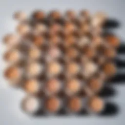 Diverse range of non-creamy concealers in various shades on a vanity