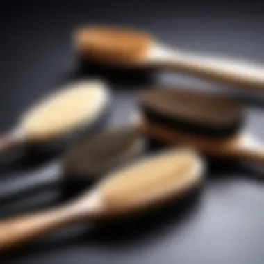 Diverse hair types being styled with nylon bristle brushes