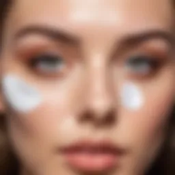 Close-up of under-eye patches applied to a person's face