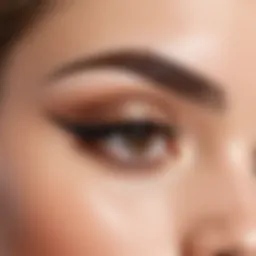 Close-up of eyebrow pencil applied on brows