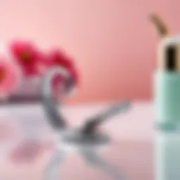 Elegant eyelash curler on a vanity