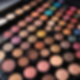Colorful eyeshadow palette showcasing a variety of shades