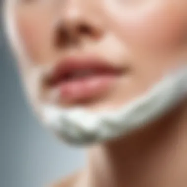 Close-up of facial cleansing milk with natural ingredients