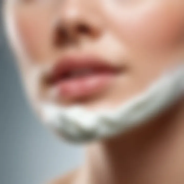 Close-up of facial cleansing milk with natural ingredients