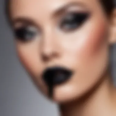 Black Lipstick in Fashion An artistic representation of black lipstick in a fashion context.