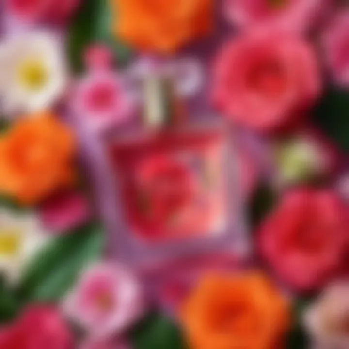Colorful floral notes representing femininity