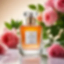 Elegant fragrance bottle showcasing floral notes