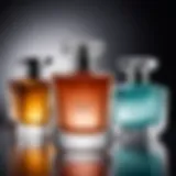 Elegant fragrance bottles showcasing various scents