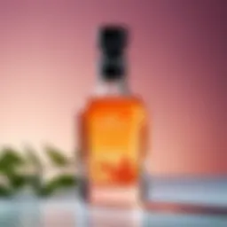 Refreshing fragrance bottle on a bright background