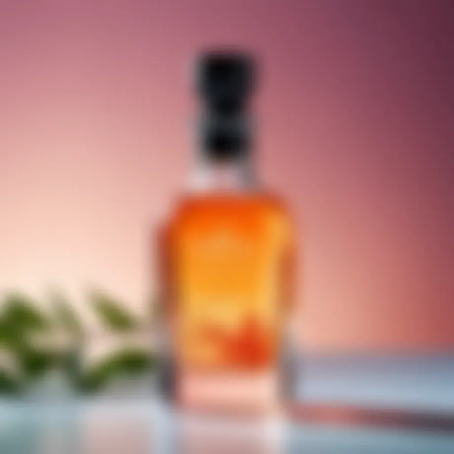 Refreshing fragrance bottle on a bright background