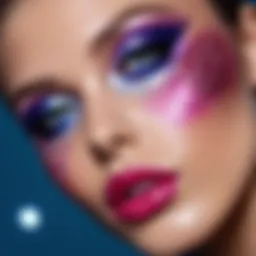 Dazzling glitter makeup look showcasing vibrant colors and textures