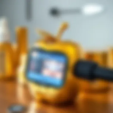 Golden Apple Device in Action Device showcasing quality analysis of cosmetics