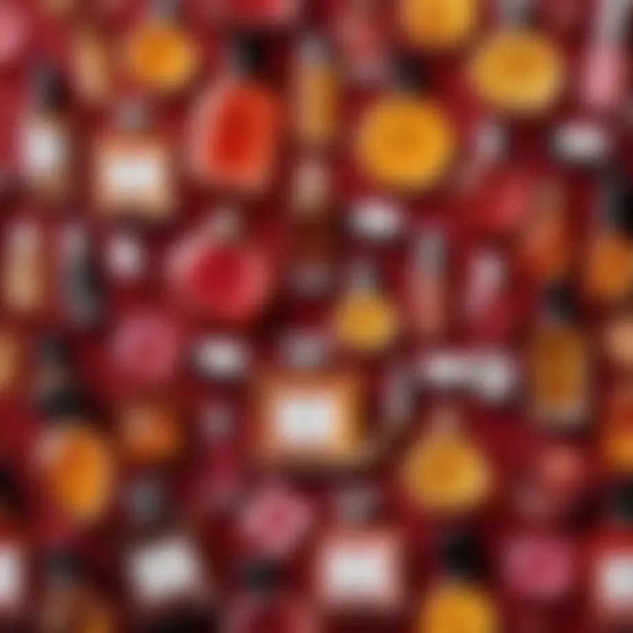 A collage of gourmet perfume bottles with sweet notes