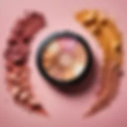 A delicate powder compact showcasing various shades and textures.