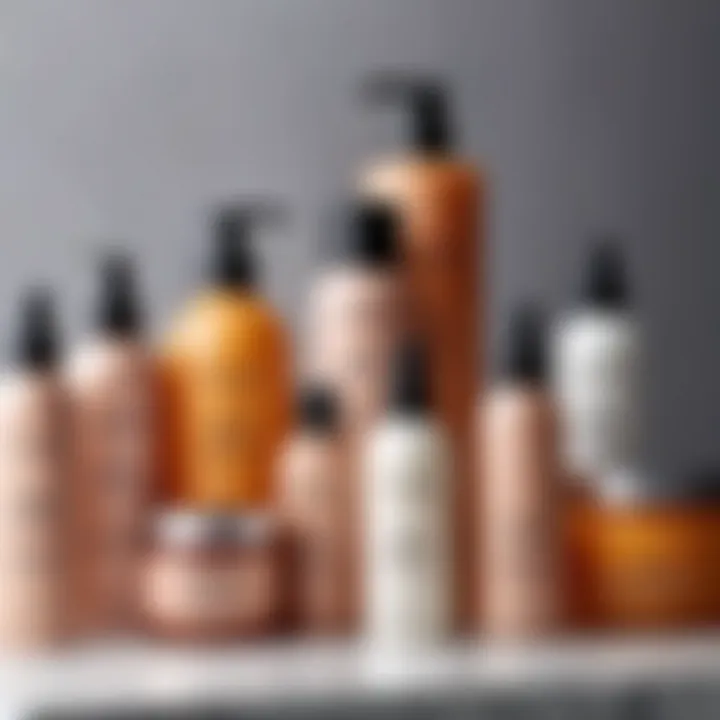 Hair care products arranged by hair type