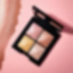 Illustration of a shimmering highlighter on a makeup palette