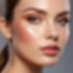 Close-up of a round face highlighting technique