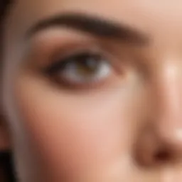 Close-up of well-defined eyebrows