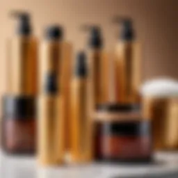 Luxurious hair care products displayed elegantly