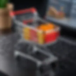 A digital shopping cart symbolizing an online order