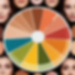 Color wheel showcasing various skin tones