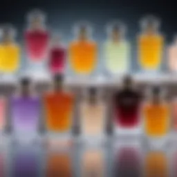 Elegant perfume bottles showcasing a variety of scents