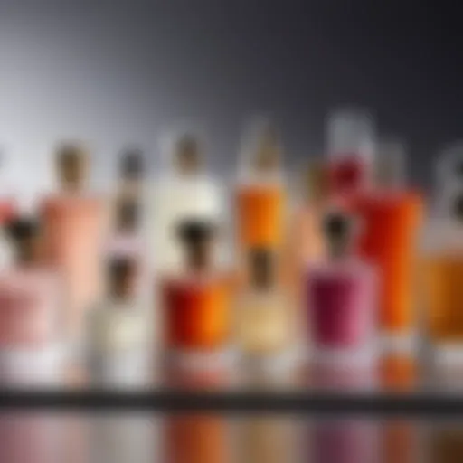 Elegant fragrance bottles in a beautiful arrangement