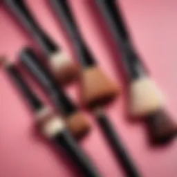 Close-up of clean makeup brushes