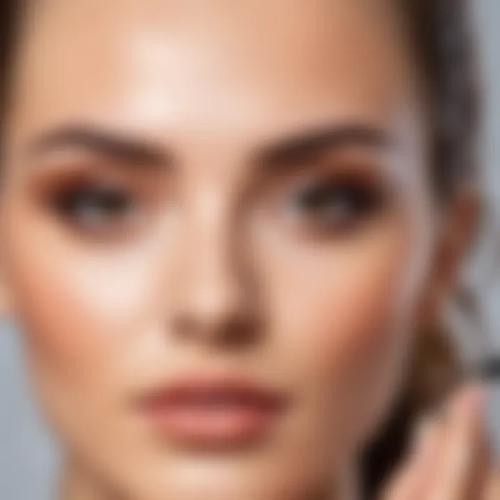 A detailed diagram illustrating the technique for applying eyebrow dye.