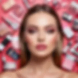 A collection of cosmetic promotional cards displayed elegantly