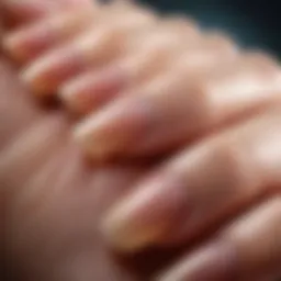 Close-up view of healthy cuticles