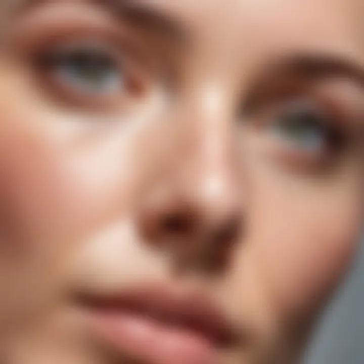 A close-up of skin with a healthy, radiant glow.