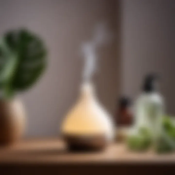 Calming ambiance created by diffuser in room