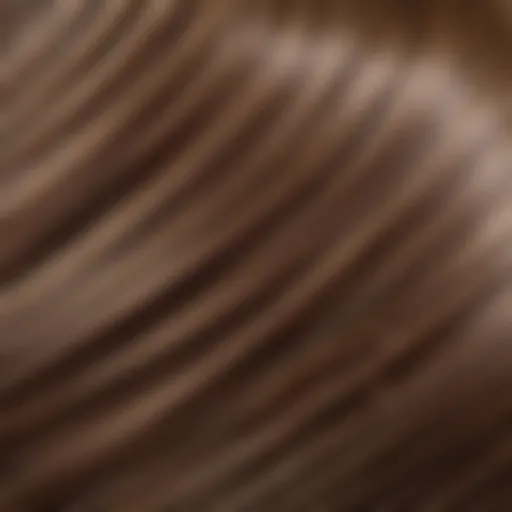 Close-up of hair strands showing shine and smoothness post-keratin application
