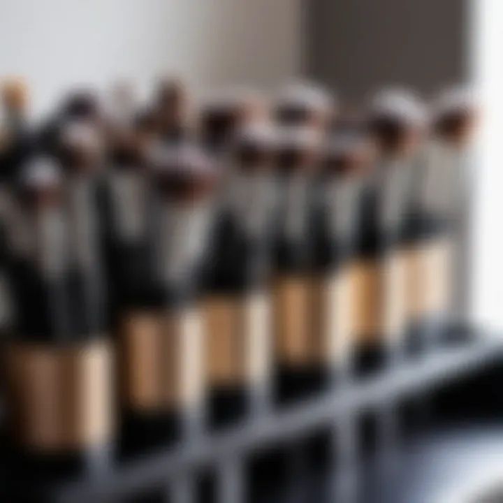 A clean and organized makeup brush storage