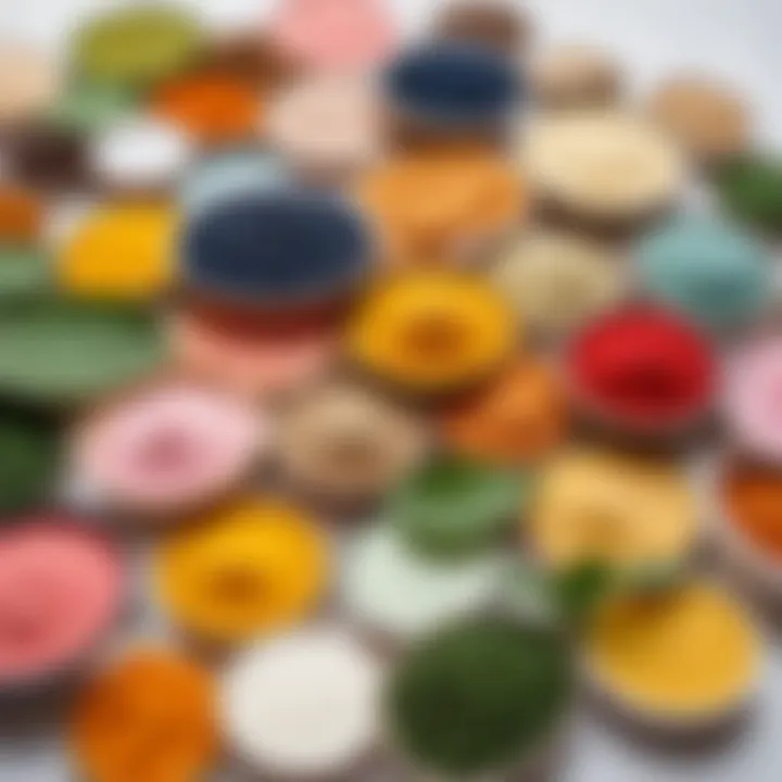 Close-up of different types of eye patches showcasing ingredients