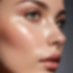 A close-up of a smooth, radiant skin texture enhanced by a face primer.