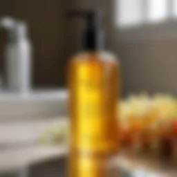 Luxurious cleansing oil bottle with natural ingredients